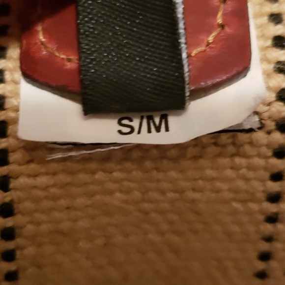 J. Crew  Women's Size S/M Chunky Brass Lever Buckle Wide Tan Brown Stretchy Belt - Picture 3 of 5